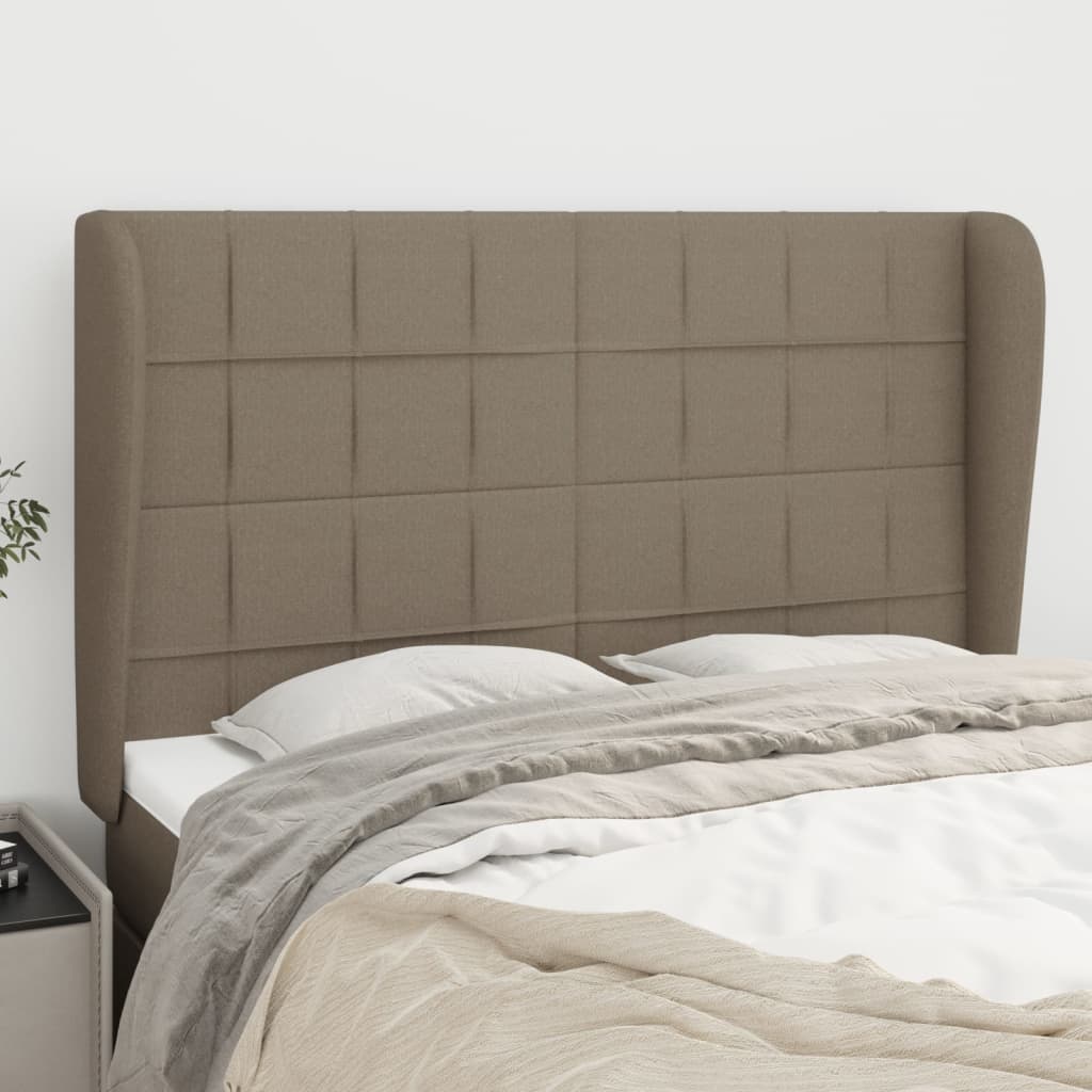 Tête de lit avec oreilles Taupe 147x23x118/128 cm Tissu - XIOS