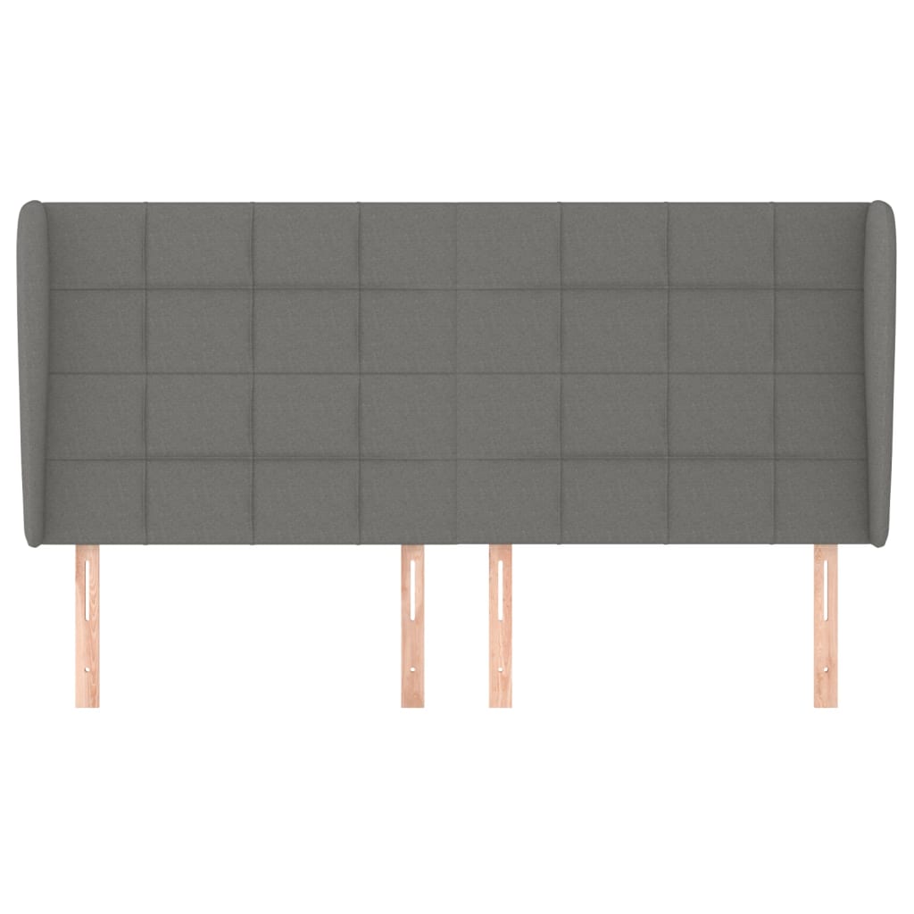 Tête de lit avec oreilles Gris foncé 163x23x118/128 cm Tissu - XIOS