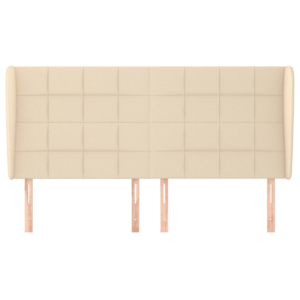Tête de lit avec oreilles Crème 163x23x118/128 cm Tissu - XIOS