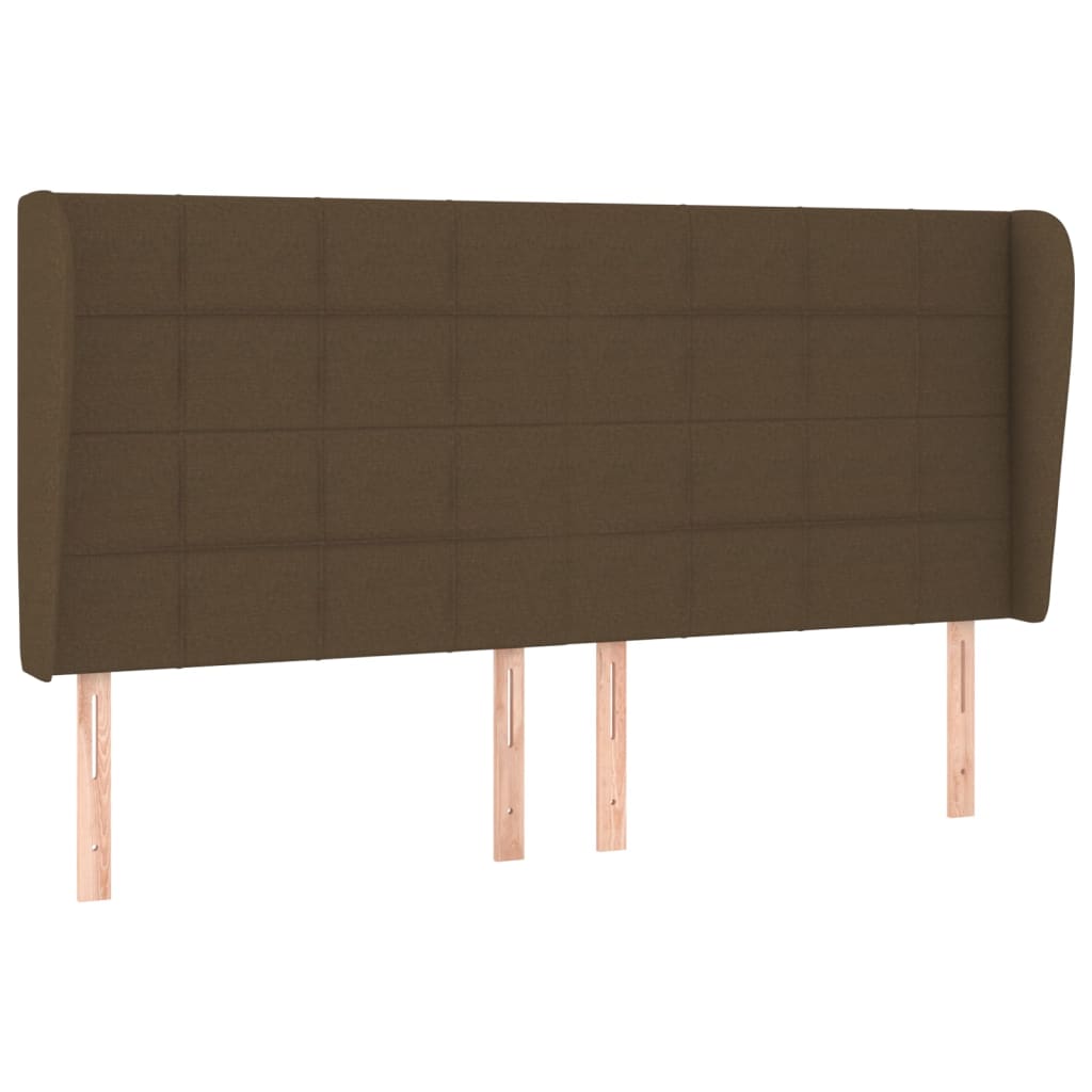 Tête de lit avec oreilles Marron foncé 183x23x118/128 cm Tissu Têtes et pieds de lit vidaXL