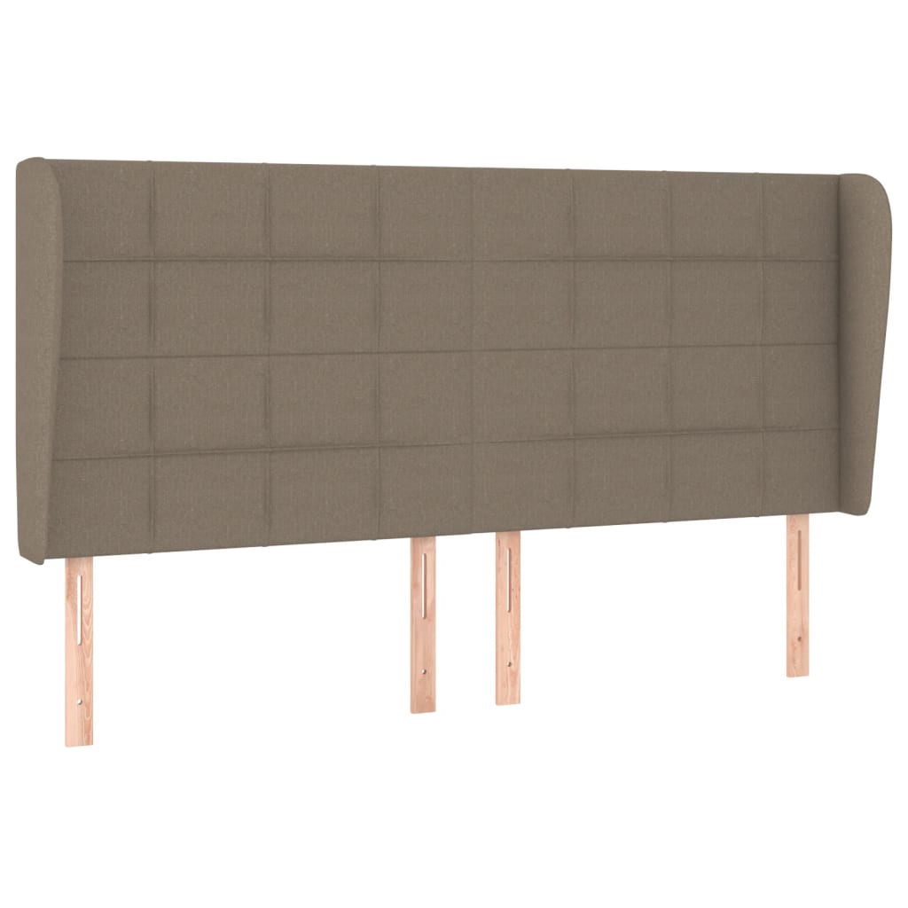 Tête de lit avec oreilles Taupe 203x23x118/128 cm Tissu Têtes et pieds de lit vidaXL   