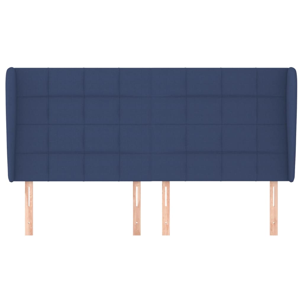 Tête de lit avec oreilles Bleu 203x23x118/128 cm Tissu - XIOS