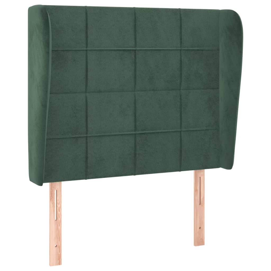 Tête de lit avec oreilles Vert foncé 93x23x118/128 cm Velours - XIOS