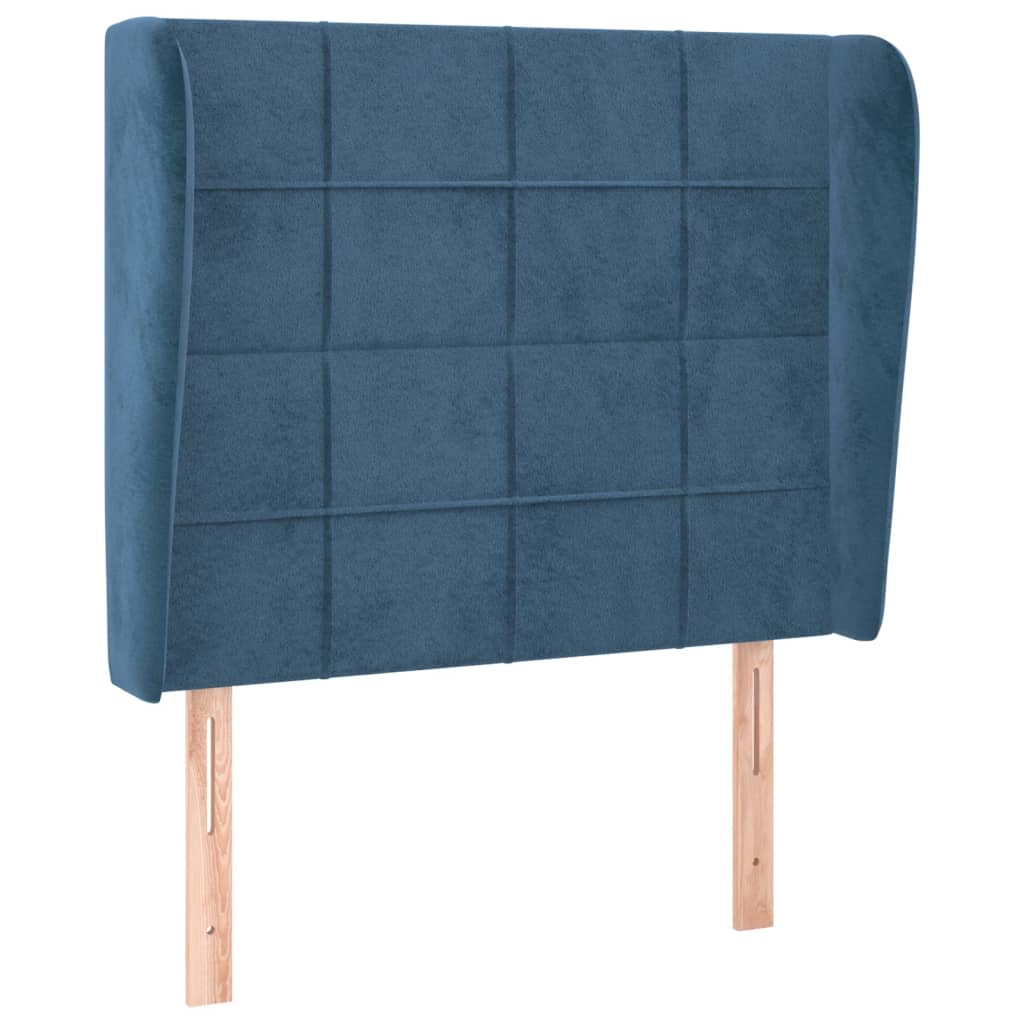 Tête de lit avec oreilles Bleu foncé 93x23x118/128 cm Velours - XIOS