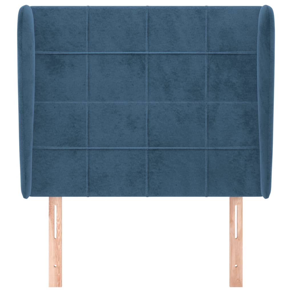 Tête de lit avec oreilles Bleu foncé 93x23x118/128 cm Velours - XIOS
