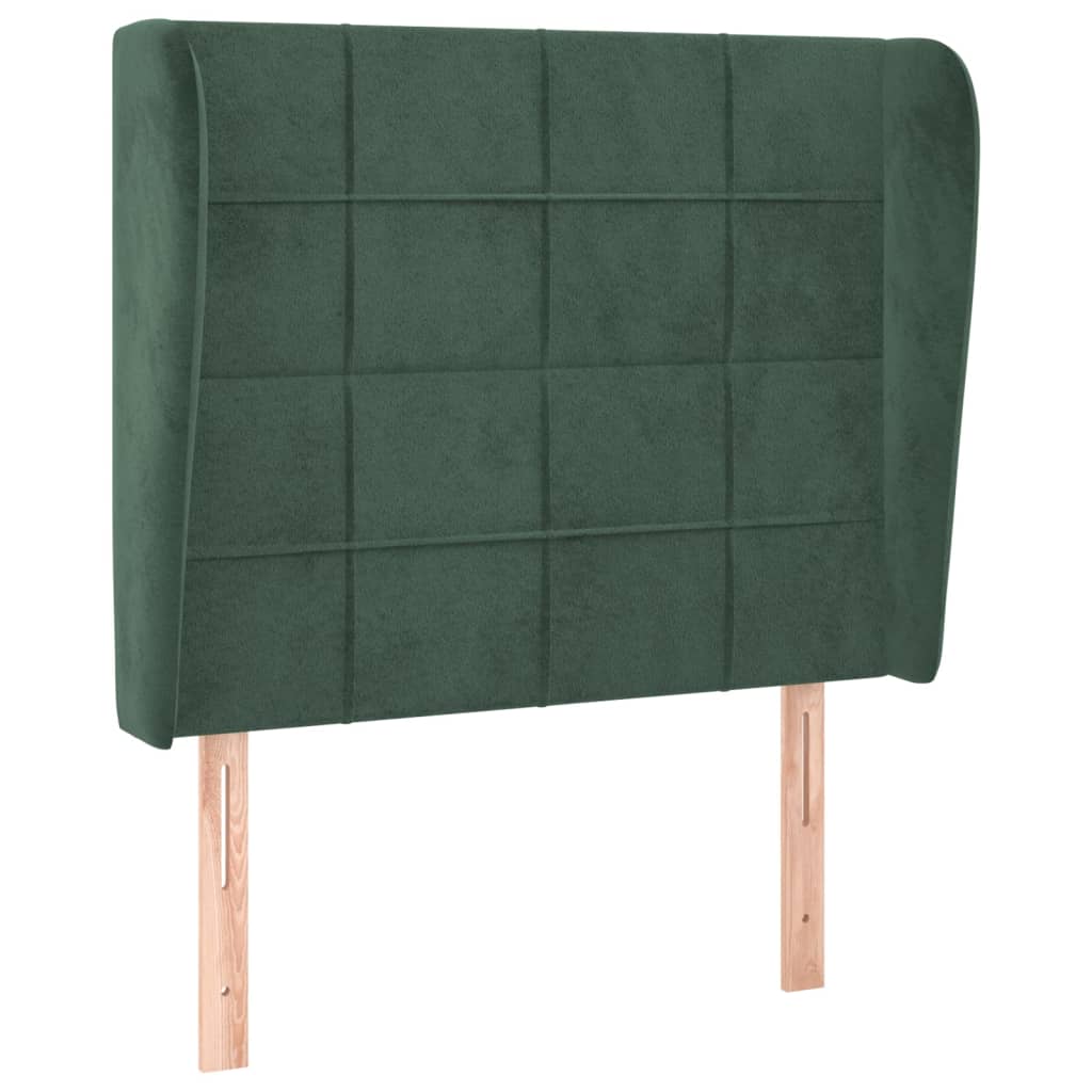 Tête de lit avec oreilles Vert foncé 103x23x118/128 cm Velours - XIOS