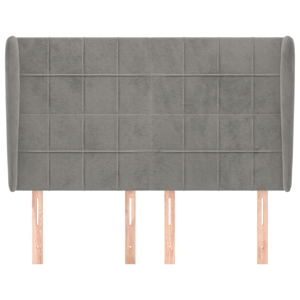 Tête de lit avec oreilles Gris clair 147x23x118/128 cm Velours - XIOS