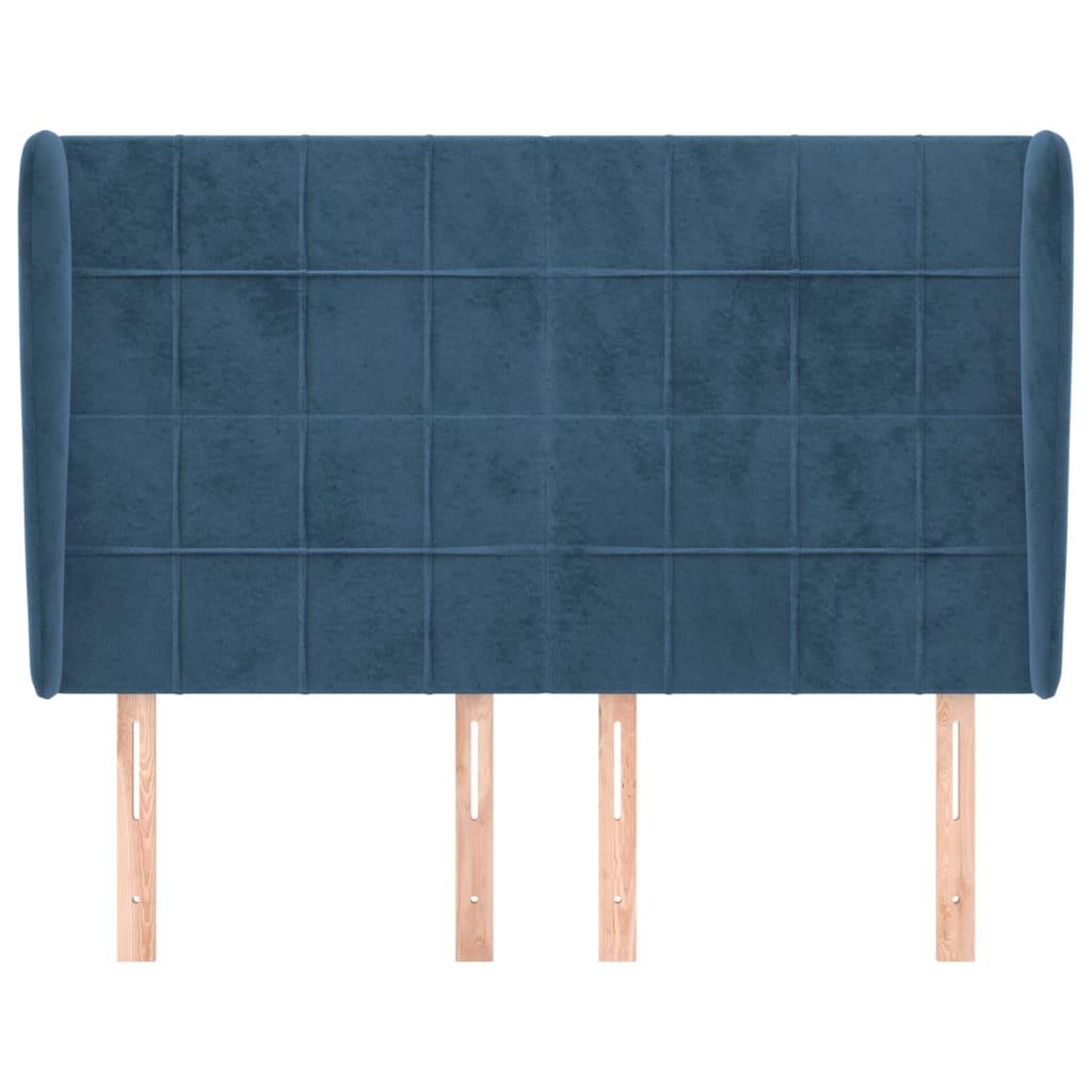 Tête de lit avec oreilles Bleu foncé 147x23x118/128 cm Velours - XIOS