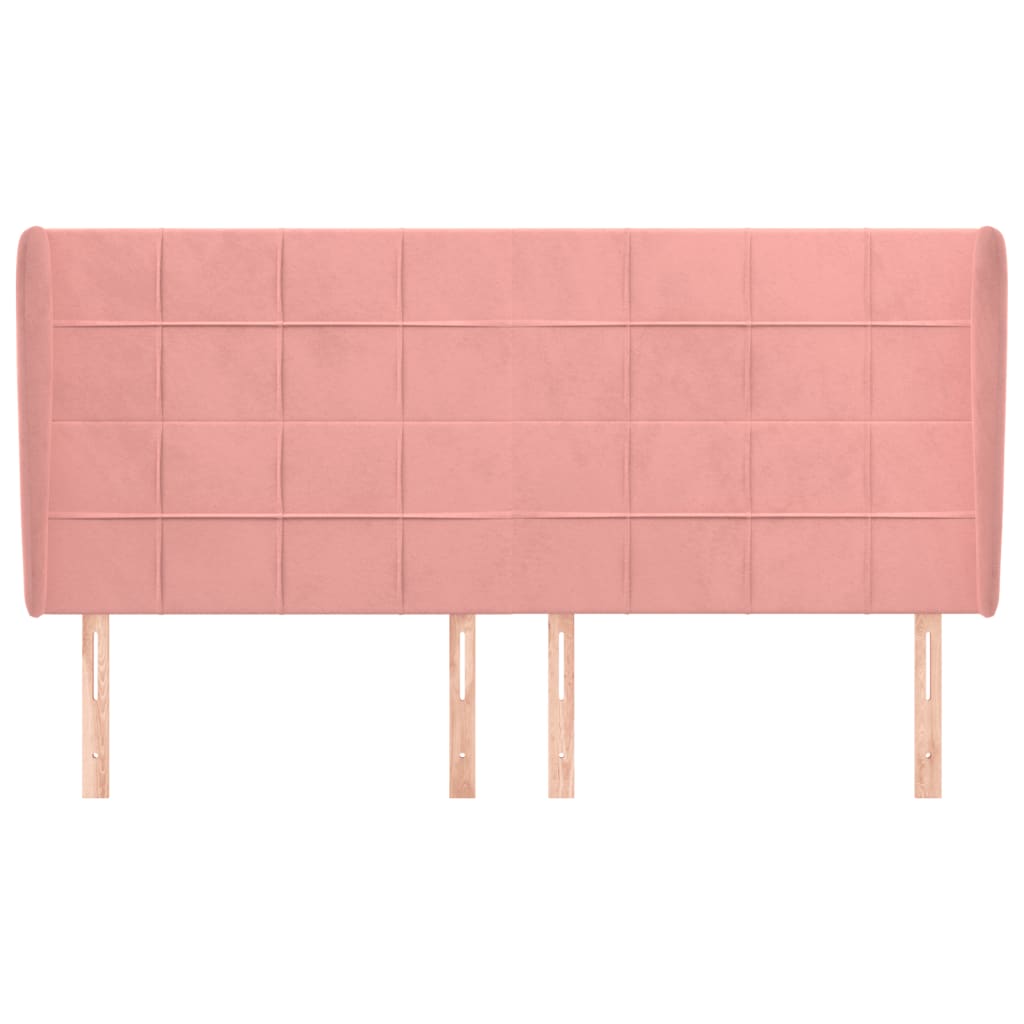 Tête de lit avec oreilles Rose 163x23x118/128 cm Velours - XIOS