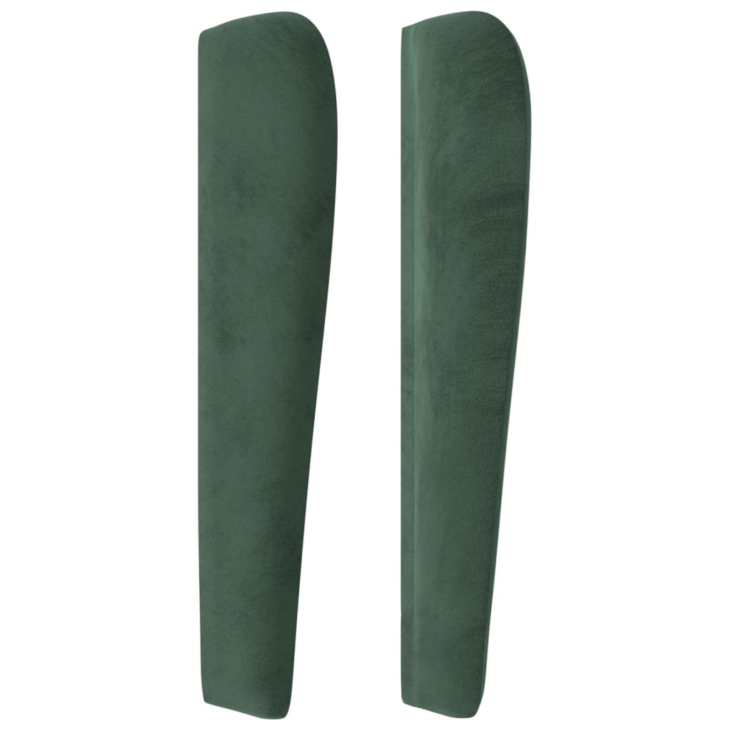 Tête de lit avec oreilles Vert foncé 183x23x118/128 cm Velours Têtes et pieds de lit vidaXL