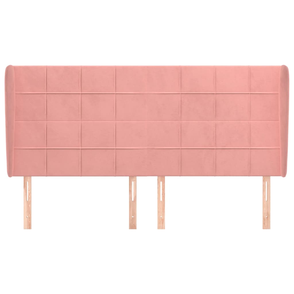 Tête de lit avec oreilles Rose 183x23x118/128 cm Velours - XIOS