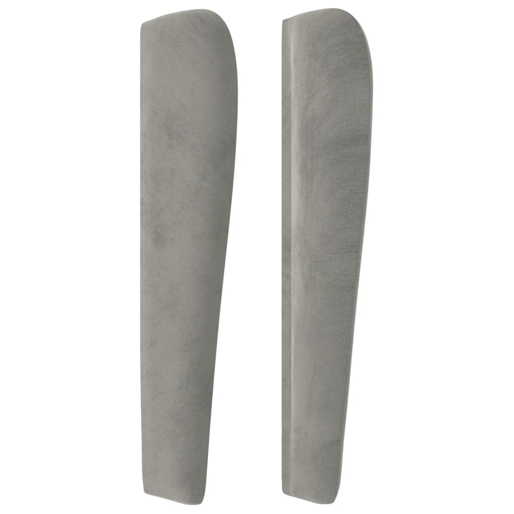 Tête de lit avec oreilles Gris clair 203x23x118/128 cm Velours - XIOS