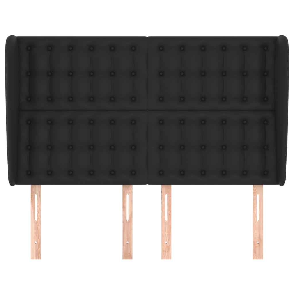 Tête de lit avec oreilles Noir 147x23x118/128 cm Similicuir - XIOS