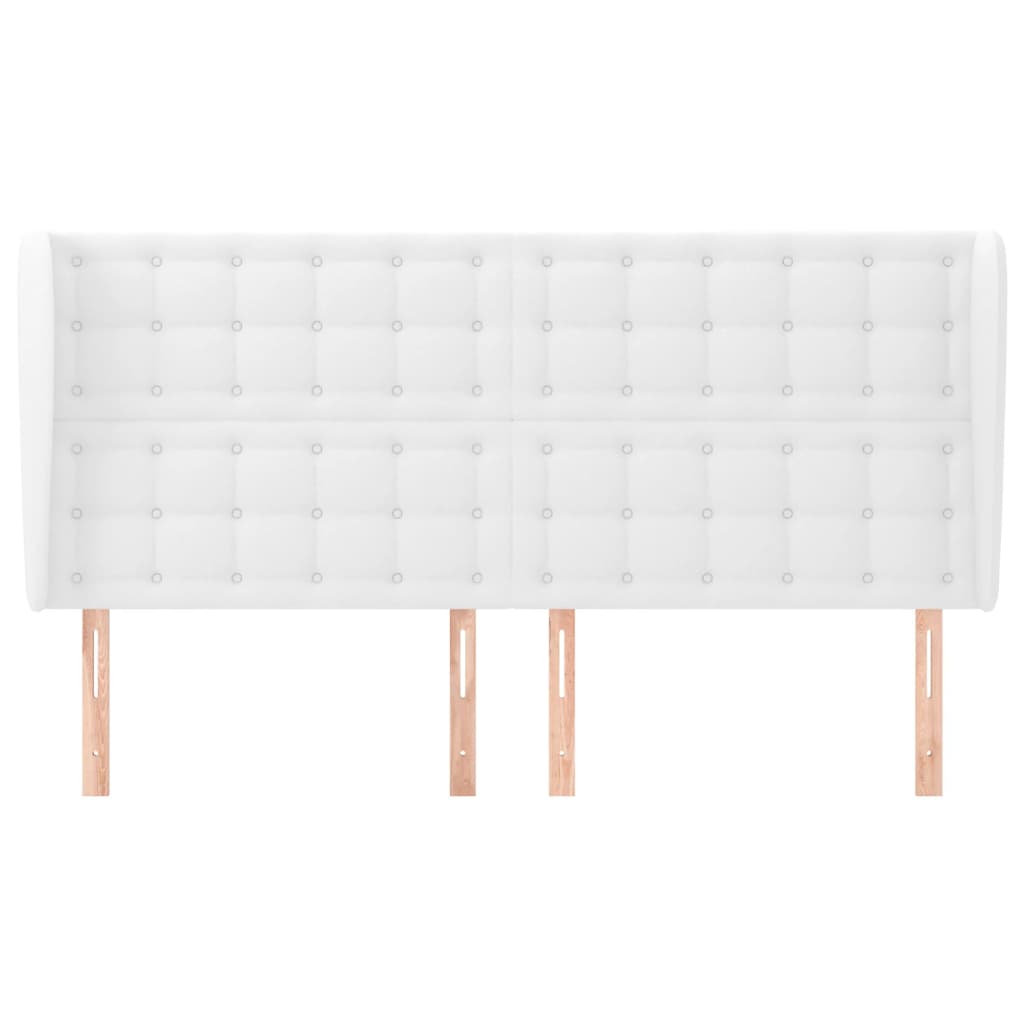 Tête de lit avec oreilles Blanc 183x23x118/128 cm Similicuir - XIOS
