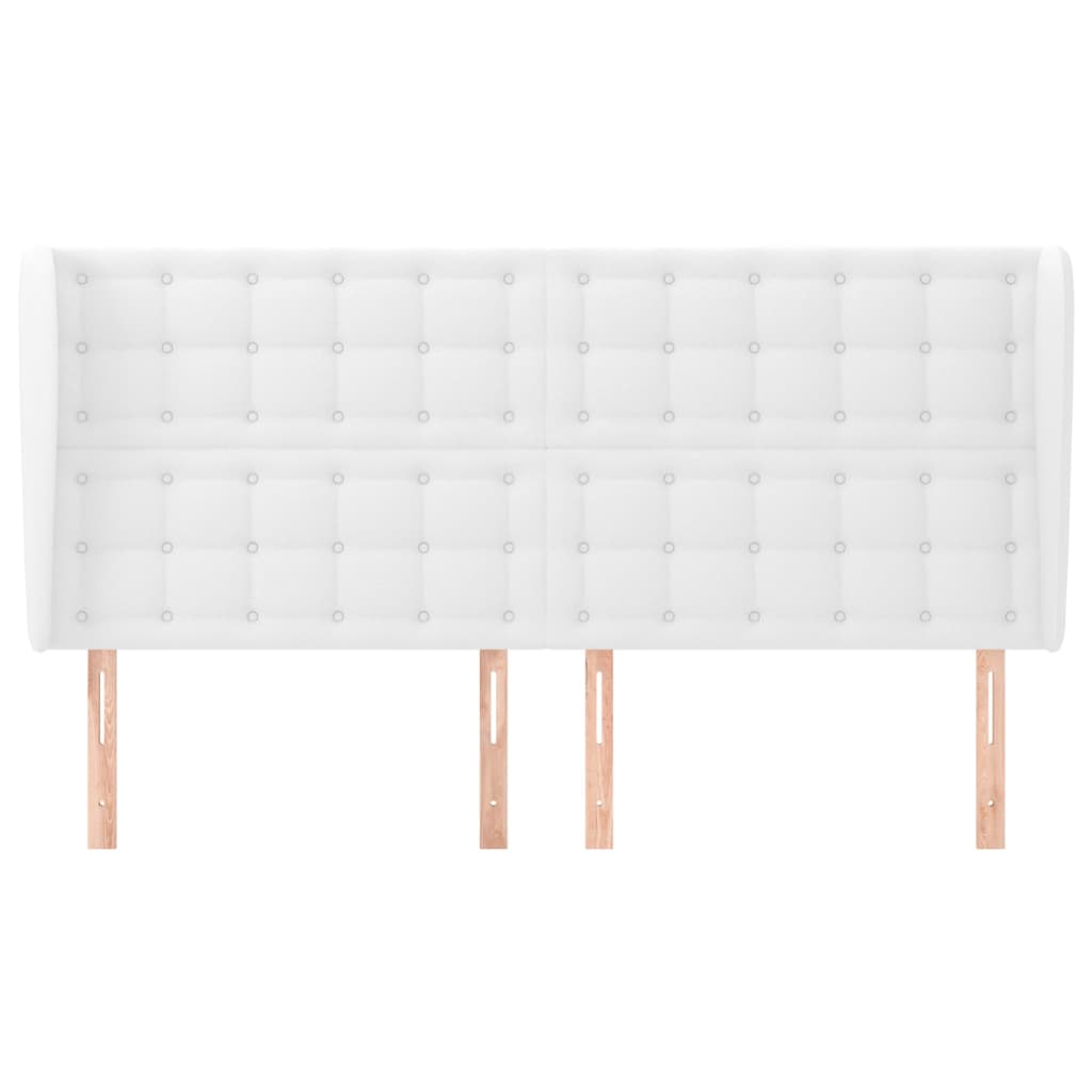 Tête de lit avec oreilles Blanc 203x23x118/128 cm Similicuir - XIOS