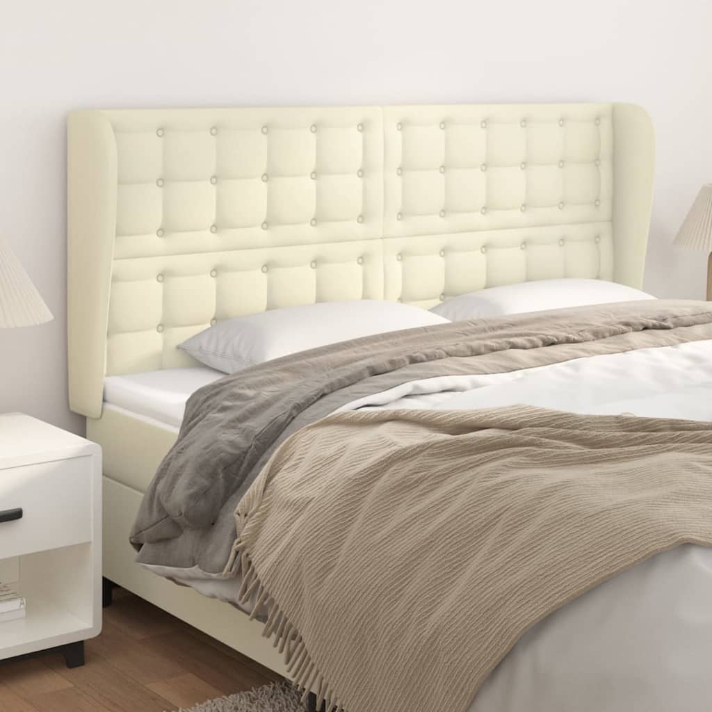 Tête de lit avec oreilles Crème 203x23x118/128 cm Similicuir - XIOS