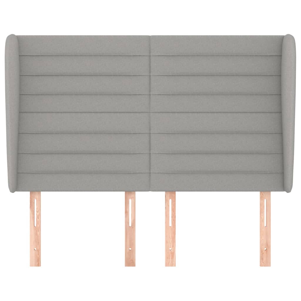 Tête de lit avec oreilles Gris clair 147x23x118/128 cm Tissu - XIOS