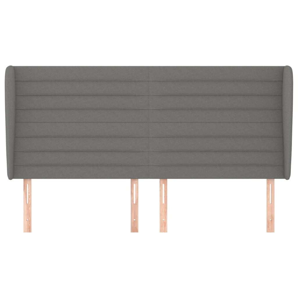 Tête de lit avec oreilles Gris foncé 183x23x118/128 cm Tissu - XIOS