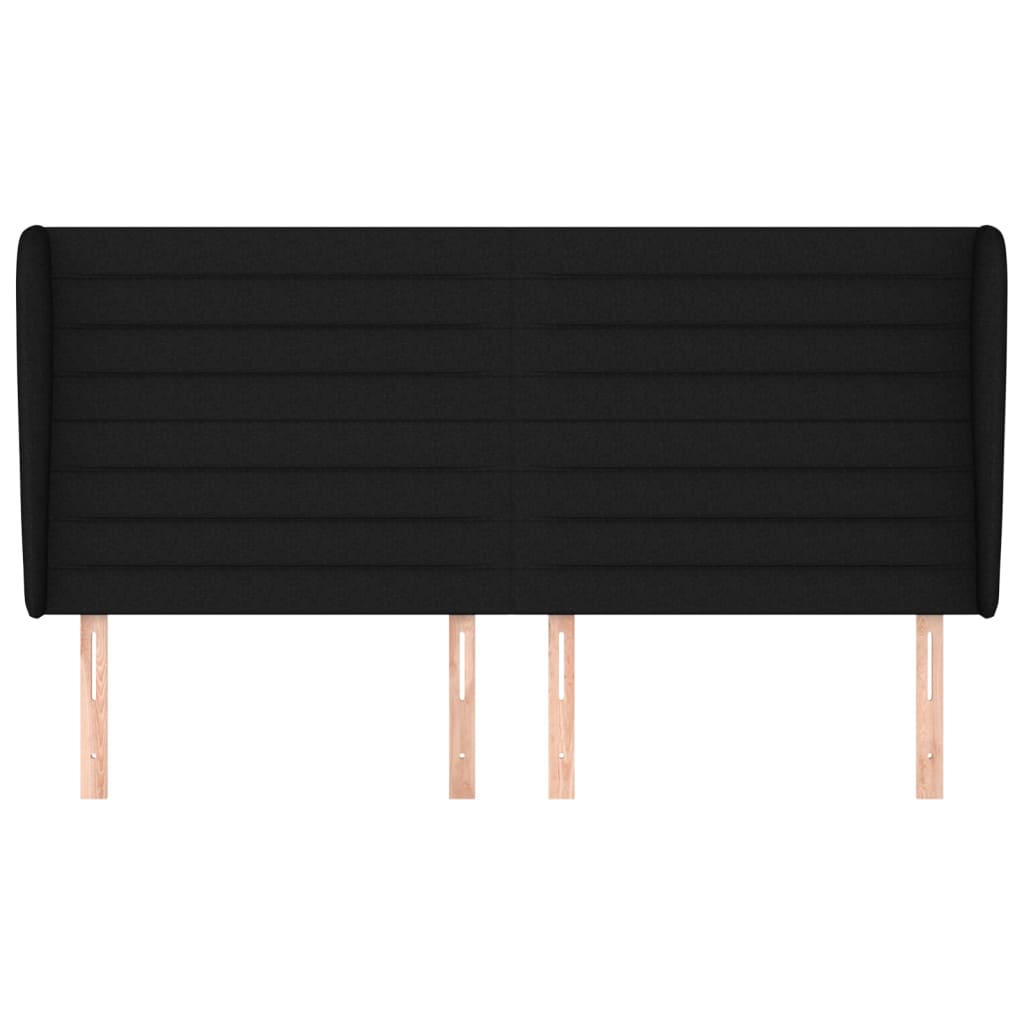 Tête de lit avec oreilles Noir 203x23x118/128 cm Tissu - XIOS