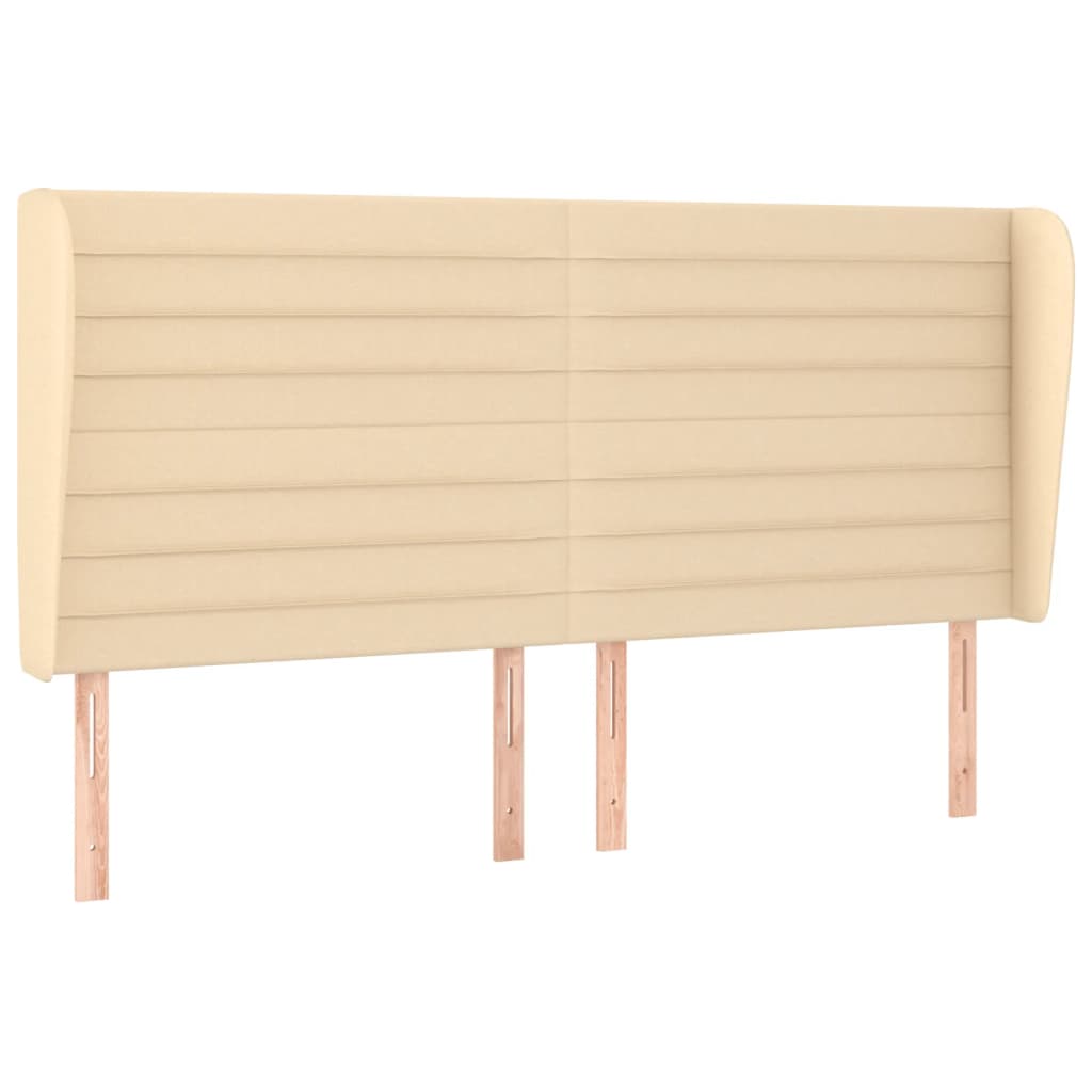 Tête de lit avec oreilles Crème 203x23x118/128 cm Tissu - XIOS