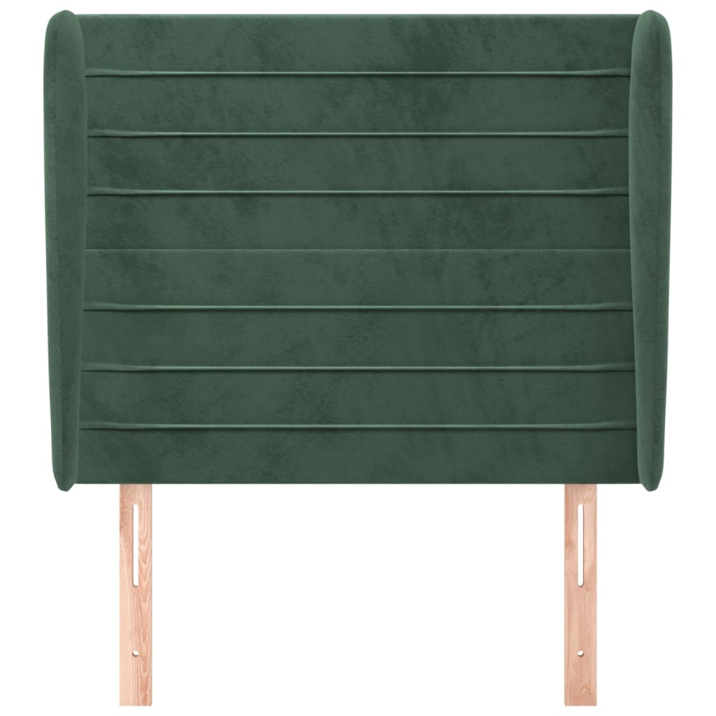 Tête de lit avec oreilles Vert foncé 93x23x118/128 cm Velours - XIOS