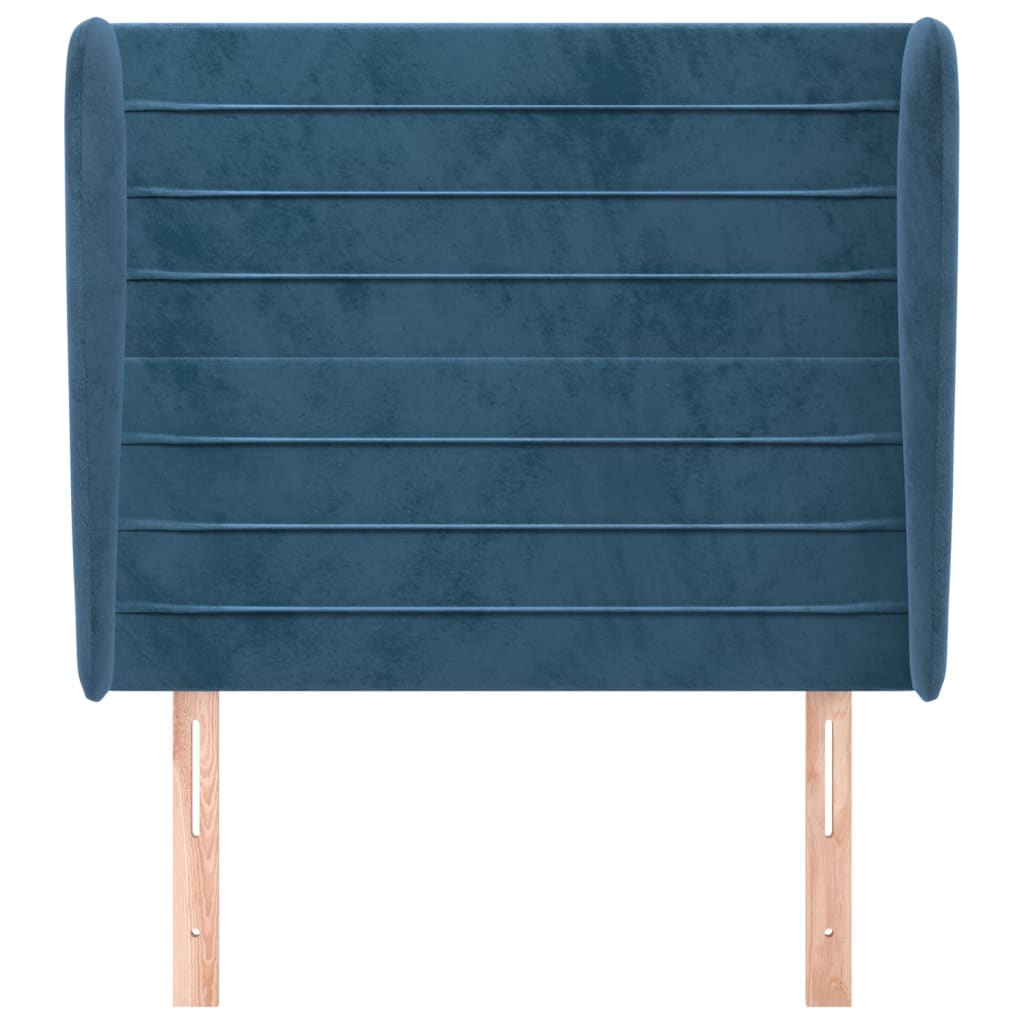 Tête de lit avec oreilles Bleu foncé 93x23x118/128 cm Velours - XIOS