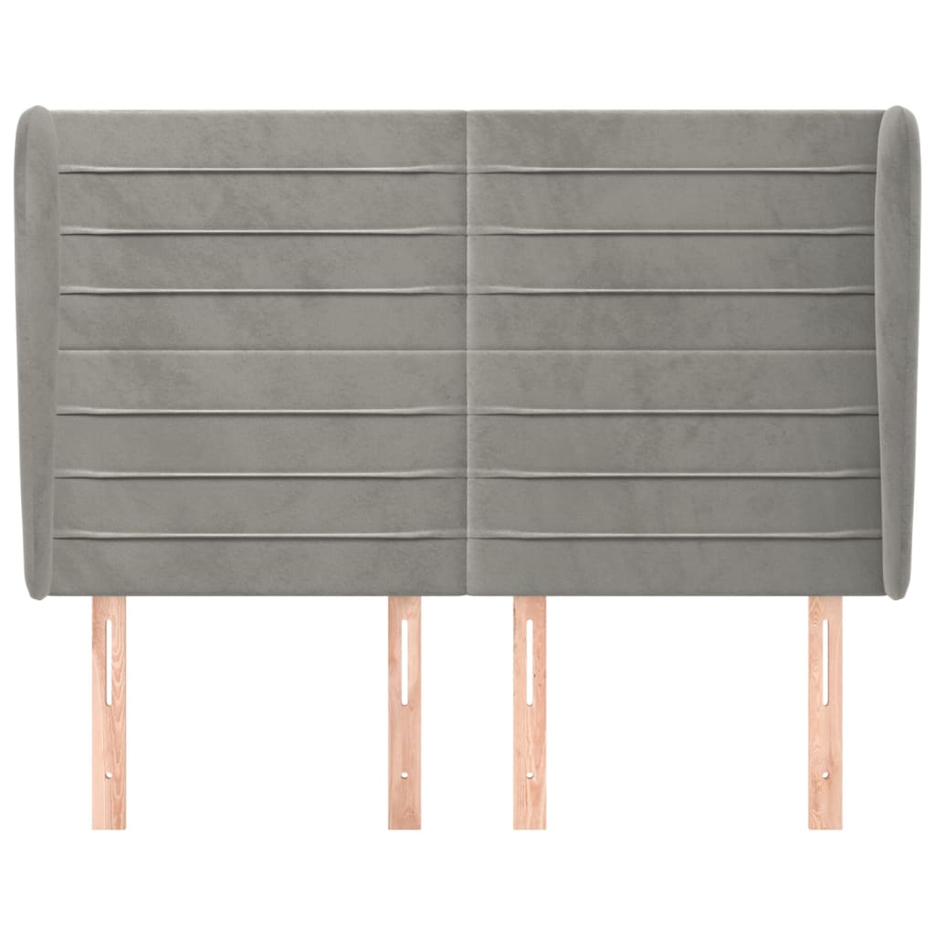 Tête de lit avec oreilles Gris clair 147x23x118/128 cm Velours - XIOS
