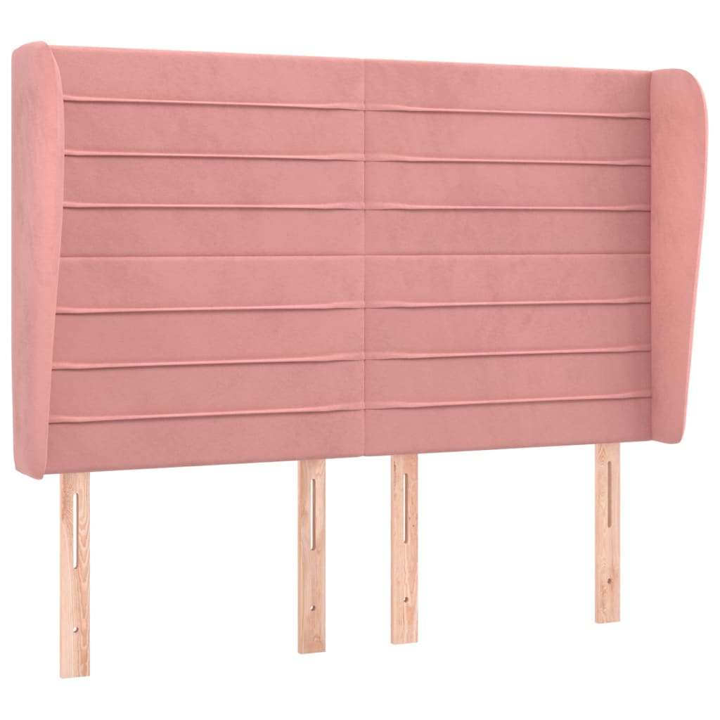 Tête de lit avec oreilles Rose 147x23x118/128 cm Velours - XIOS