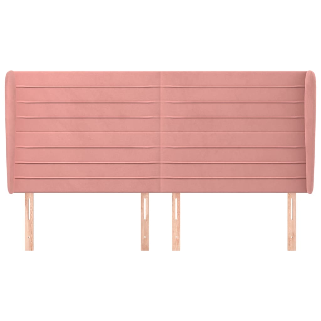 Tête de lit avec oreilles Rose 163x23x118/128 cm Velours - XIOS