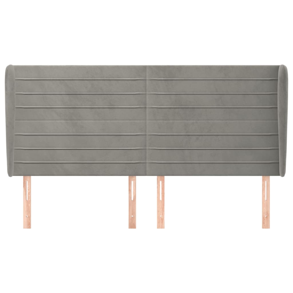 Tête de lit avec oreilles Gris clair 183x23x118/128 cm Velours - XIOS