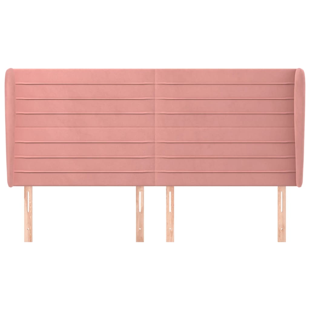 Tête de lit avec oreilles Rose 183x23x118/128 cm Velours - XIOS