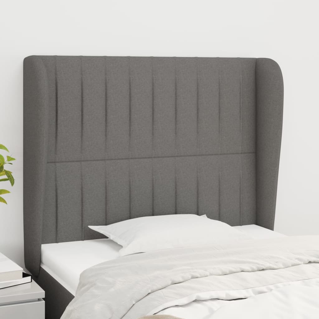 Tête de lit avec oreilles Gris foncé 83x23x118/128 cm Tissu - XIOS