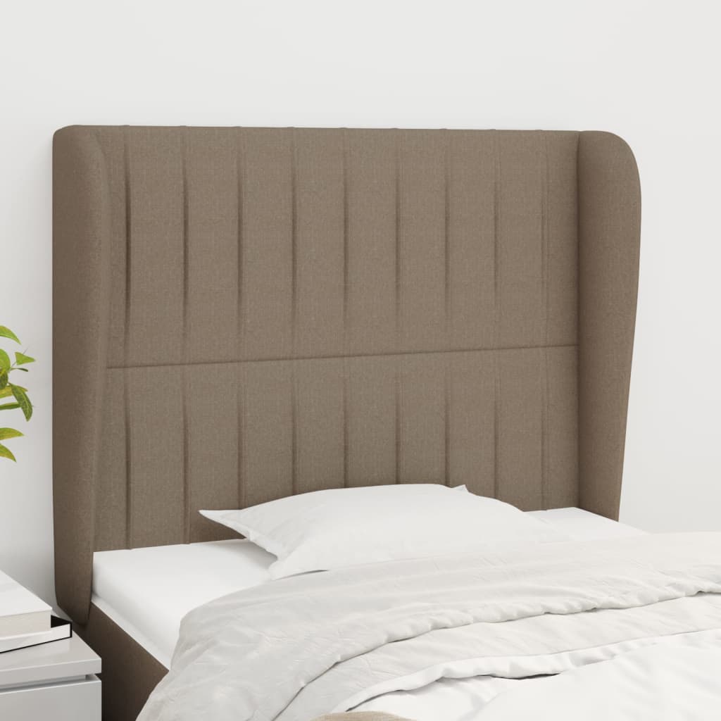 Tête de lit avec oreilles Taupe 83x23x118/128 cm Tissu Têtes et pieds de lit vidaXL