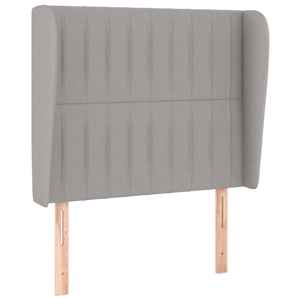 Tête de lit avec oreilles Gris clair 103x23x118/128 cm Tissu - XIOS