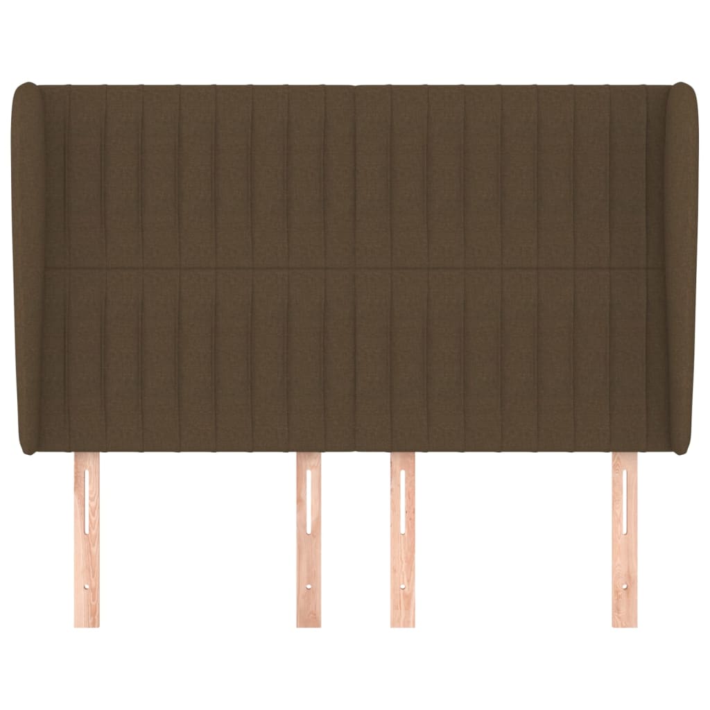 Tête de lit avec oreilles Marron foncé 147x23x118/128 cm Tissu - XIOS
