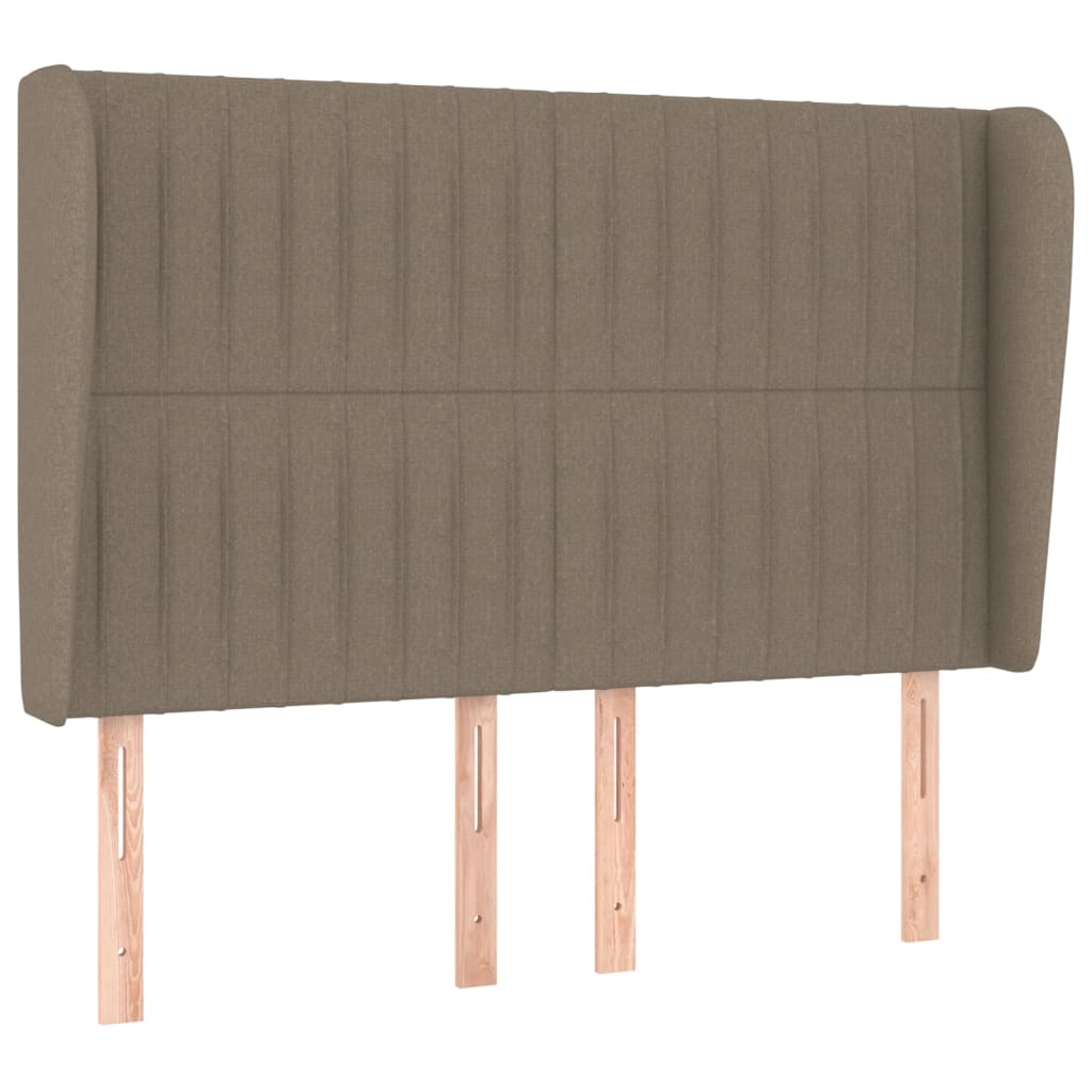 Tête de lit avec oreilles Taupe 147x23x118/128 cm Tissu Têtes et pieds de lit vidaXL