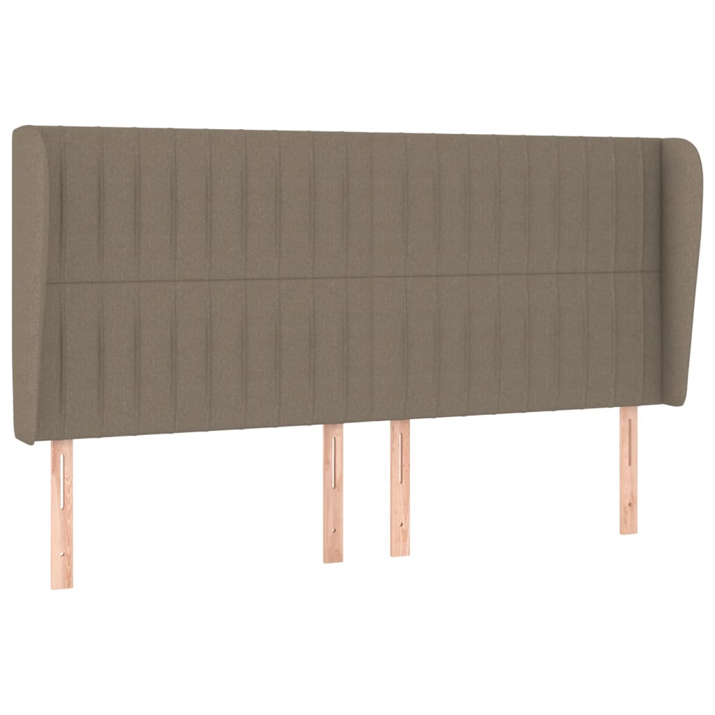Tête de lit avec oreilles Taupe 183x23x118/128 cm Tissu Têtes et pieds de lit vidaXL