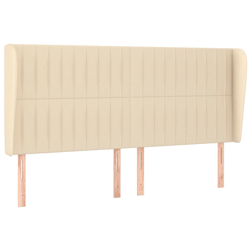 Tête de lit avec oreilles Crème 203x23x118/128 cm Tissu - XIOS