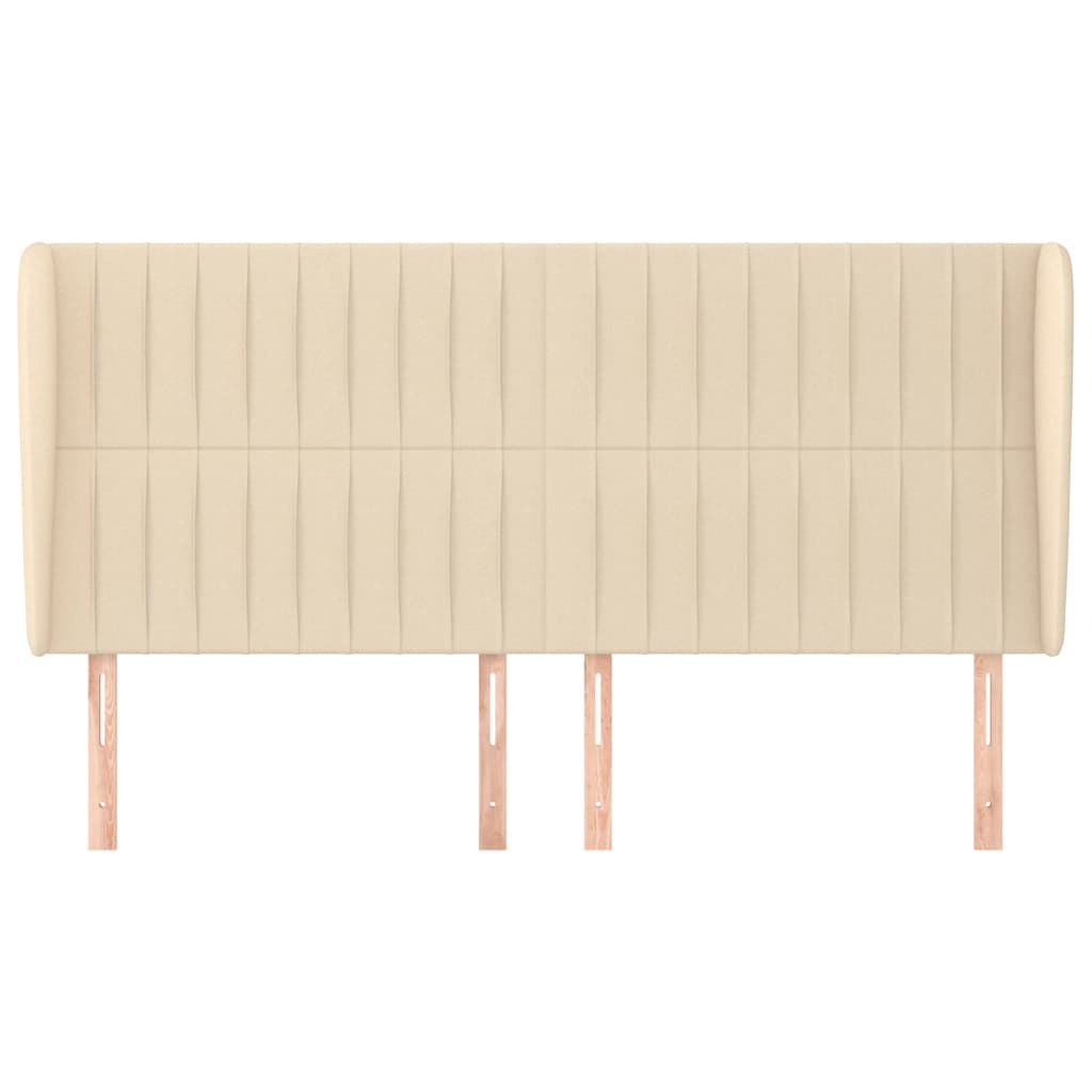 Tête de lit avec oreilles Crème 203x23x118/128 cm Tissu - XIOS
