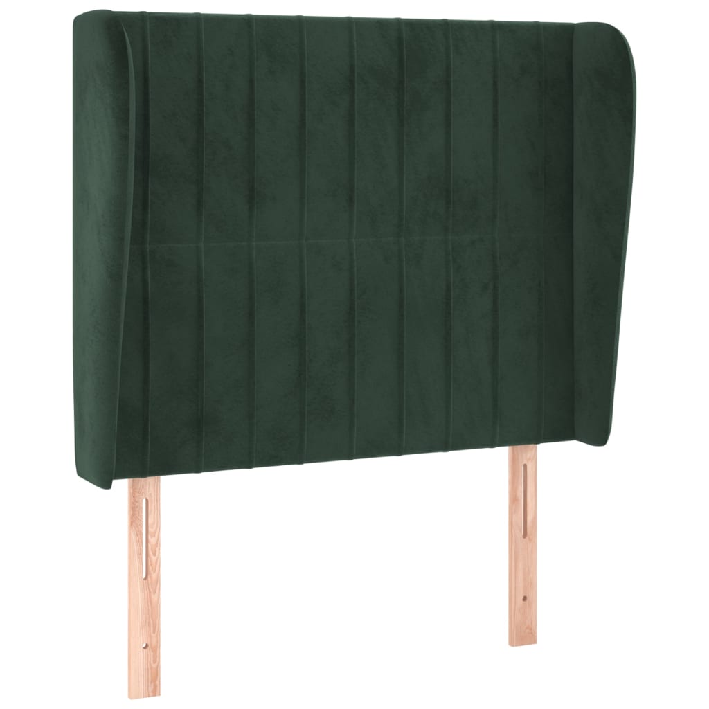 Tête de lit avec oreilles Vert foncé 83x23x118/128 cm Velours - XIOS