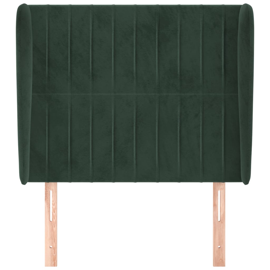 Tête de lit avec oreilles Vert foncé 83x23x118/128 cm Velours - XIOS