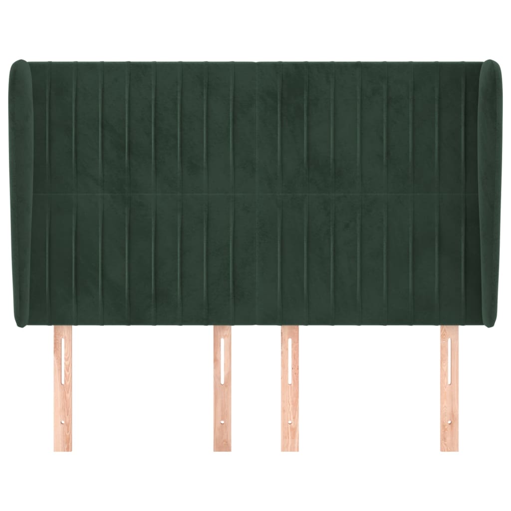 Tête de lit avec oreilles Vert foncé 147x23x118/128 cm Velours - XIOS