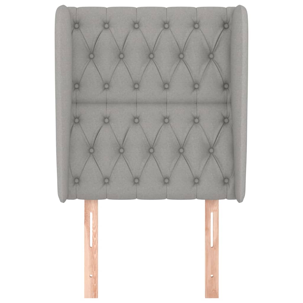 Tête de lit avec oreilles Gris clair 83x23x118/128 cm Tissu - XIOS