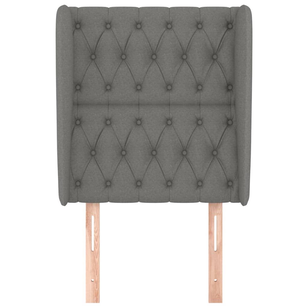 Tête de lit avec oreilles Gris foncé 83x23x118/128 cm Tissu - XIOS