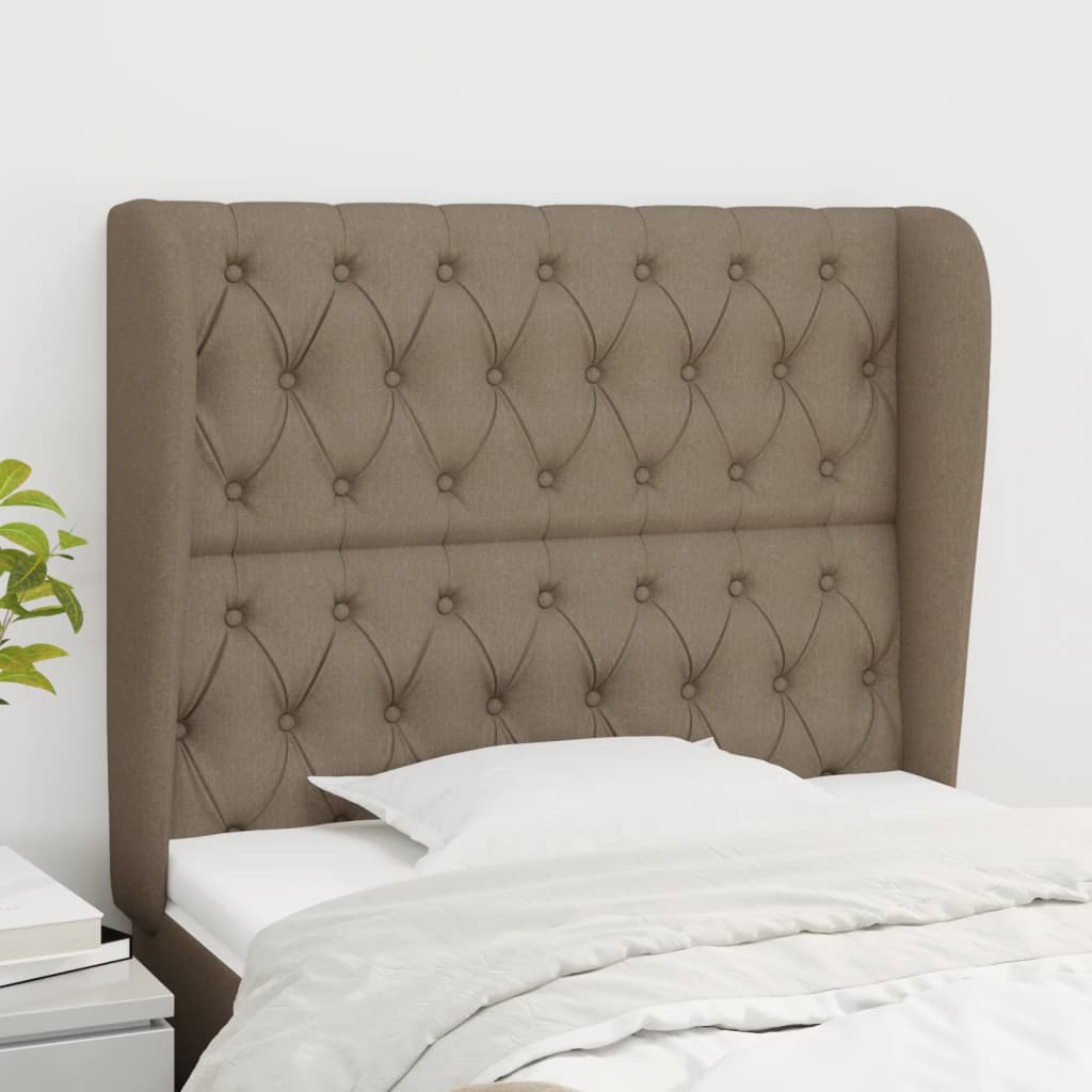 Tête de lit avec oreilles Taupe 93x23x118/128 cm Tissu - XIOS