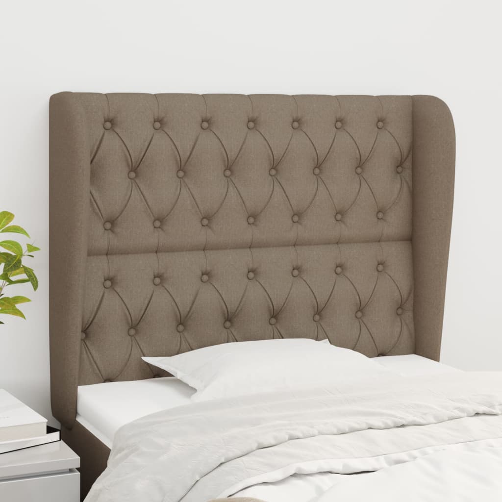 Tête de lit avec oreilles Taupe 103x23x118/128 cm Tissu - XIOS