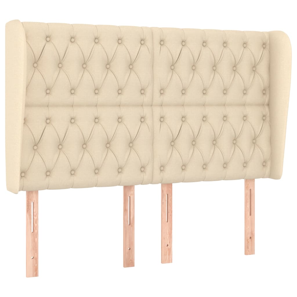 Tête de lit avec oreilles Crème 147x23x118/128 cm Tissu - XIOS