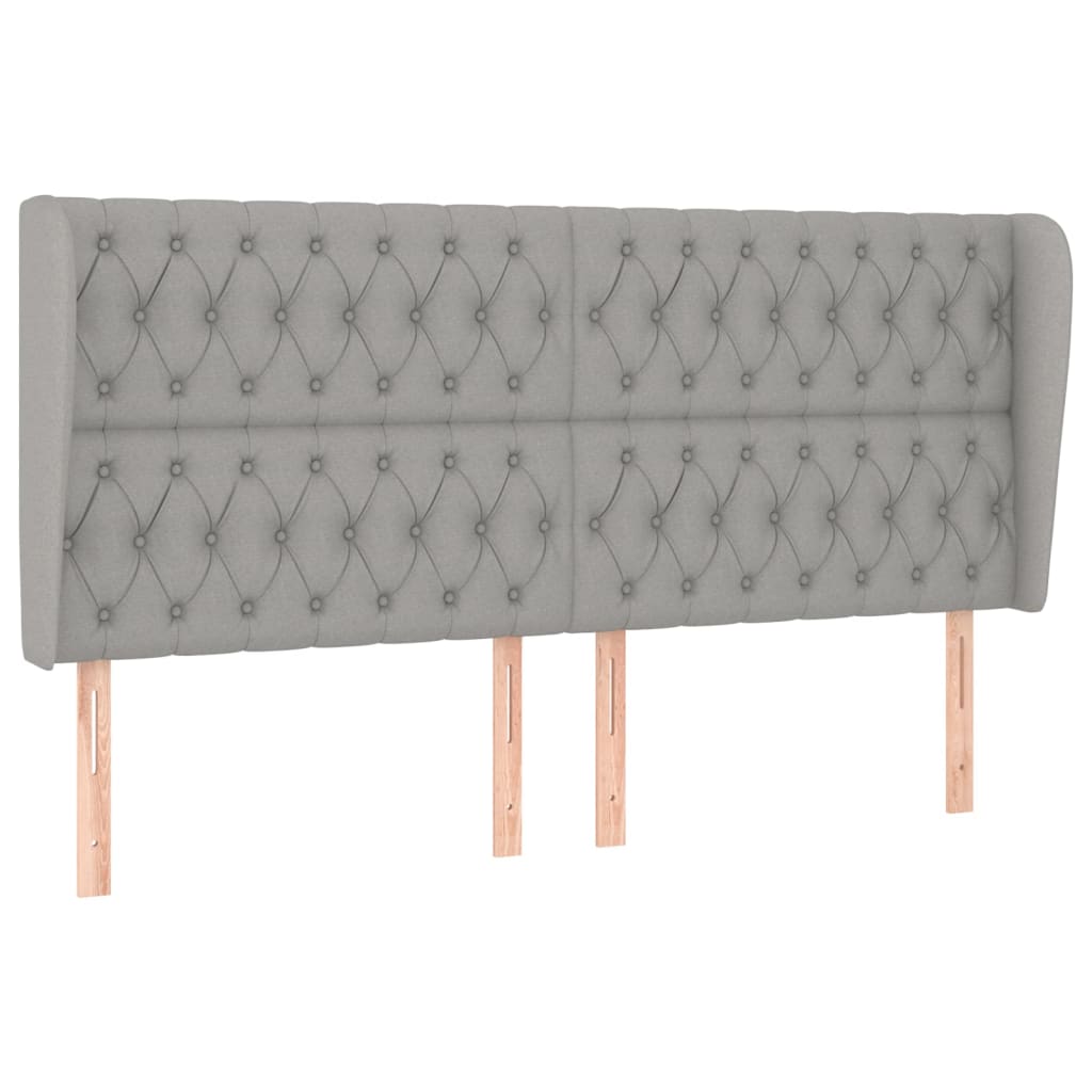 Tête de lit avec oreilles Gris clair 203x23x118/128 cm Tissu - XIOS