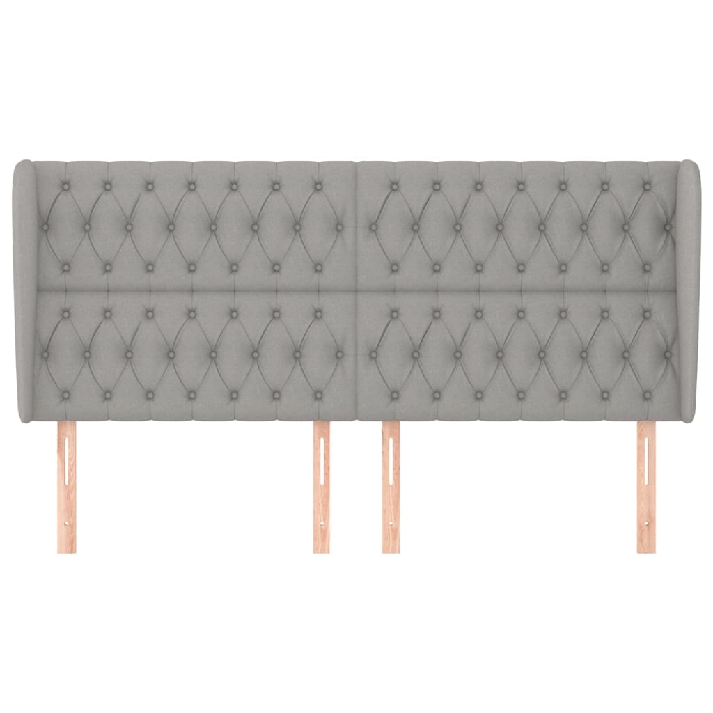 Tête de lit avec oreilles Gris clair 203x23x118/128 cm Tissu - XIOS