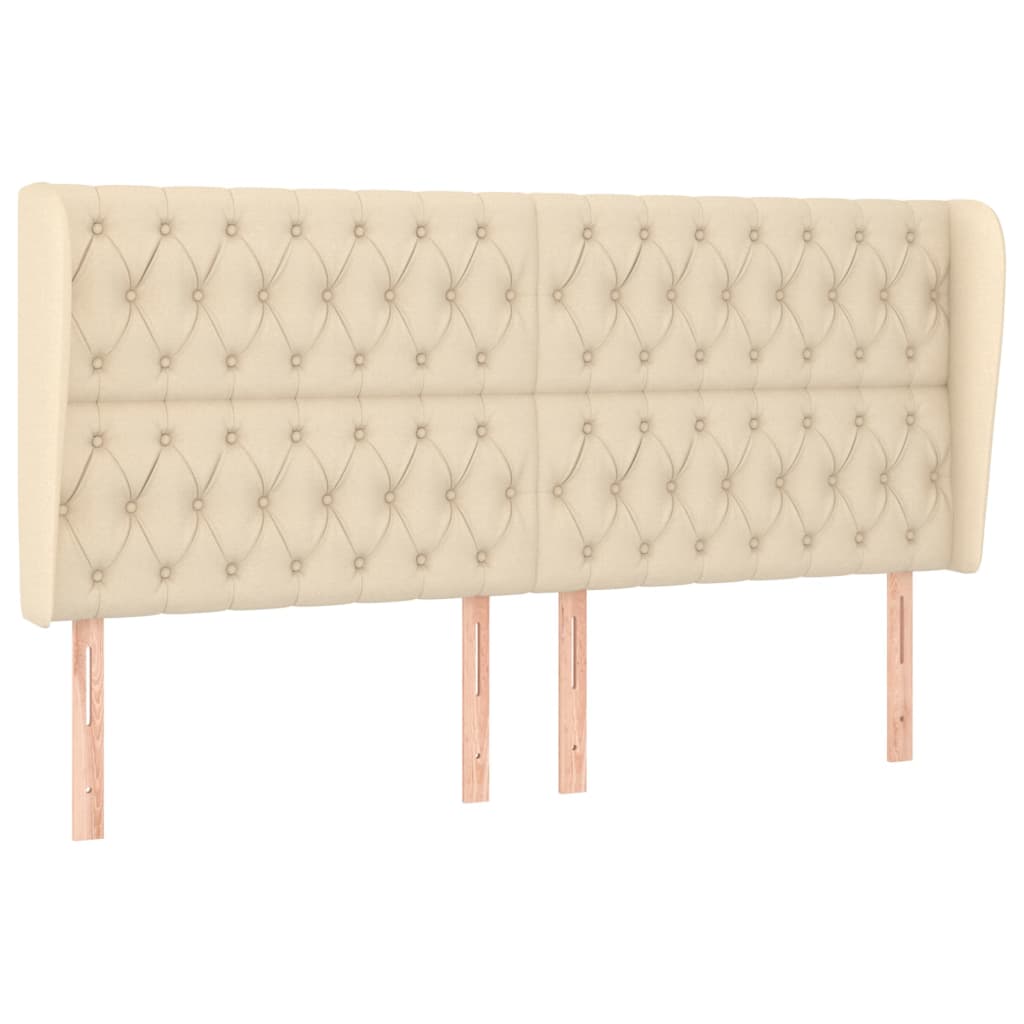 Tête de lit avec oreilles Crème 203x23x118/128 cm Tissu - XIOS